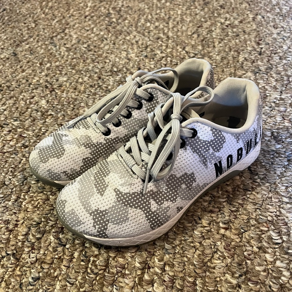 Gently worn size 8 grey camo NoBull trainers